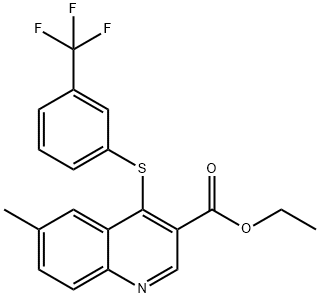 ETHYL 6-METHYL-4-([3-(TRIFLUOROMETHYL)PHENYL]SULFANYL)-3-QUINOLINECARBOXYLATE Struktur