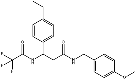 3-(4-ETHYLPHENYL)-N-(4-METHOXYBENZYL)-3-[(2,2,2-TRIFLUOROACETYL)AMINO]PROPANAMIDE Struktur
