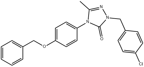 4-[4-(BENZYLOXY)PHENYL]-2-(4-CHLOROBENZYL)-5-METHYL-2,4-DIHYDRO-3H-1,2,4-TRIAZOL-3-ONE Struktur