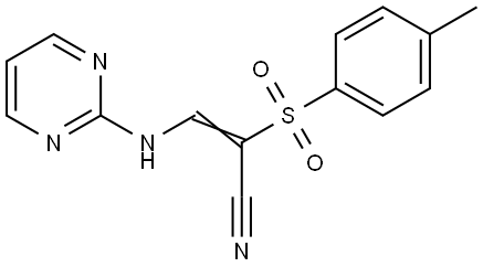 2-((4-METHYLPHENYL)SULFONYL)-3-(PYRIMIDIN-2-YLAMINO)PROP-2-ENENITRILE Struktur