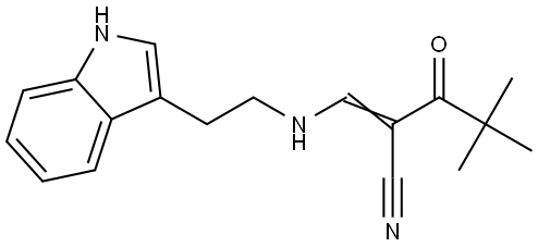 2-(2,2-DIMETHYLPROPANOYL)-3-((2-INDOL-3-YLETHYL)AMINO)PROP-2-ENENITRILE Struktur