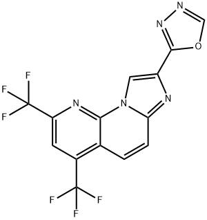 8-(1,3,4-OXADIAZOL-2-YL)-2,4-BIS(TRIFLUOROMETHYL)IMIDAZO[1,2-A][1,8]NAPHTHYRIDINE Structure