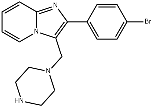 2-(4-BROMO-PHENYL)-3-PIPERAZIN-1-YLMETHYL-IMIDAZO[1,2-A]PYRIDINE Struktur