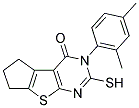 5-(2,4-DIMETHYL-PHENYL)-6-MERCAPTO-1,2,3,5-TETRAHYDRO-8-THIA-5,7-DIAZA-CYCLOPENTA[A]INDEN-4-ONE Struktur
