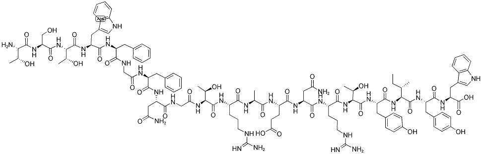 H-THR-SER-THR-TRP-PHE-GLY-PHE-ASN-GLY-THR-ARG-ALA-GLU-ASN-ARG-THR-TYR-ILE-TYR-TRP-OH Structure