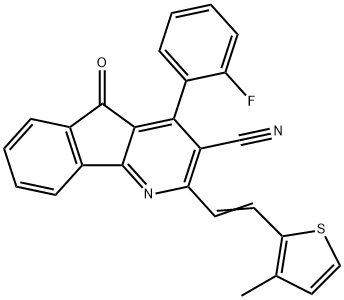 4-(2-FLUOROPHENYL)-2-[(E)-2-(3-METHYL-2-THIENYL)ETHENYL]-5-OXO-5H-INDENO[1,2-B]PYRIDINE-3-CARBONITRILE Structure
