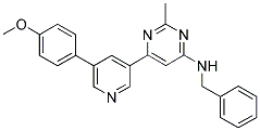 BENZYL-(6-[5-(4-METHOXY-PHENYL)-PYRIDIN-3-YL]-2-METHYL-PYRIMIDIN-4-YL)-AMINE Struktur