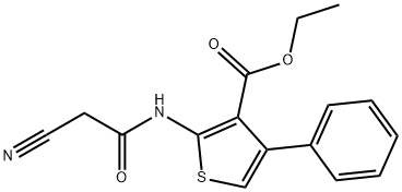 2-(2-CYANO-ACETYLAMINO)-4-PHENYL-THIOPHENE-3-CARBOXYLIC ACID ETHYL ESTER Structure