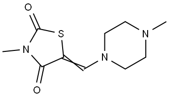3-METHYL-5-[(E)-(4-METHYLPIPERAZINO)METHYLIDENE]-1,3-THIAZOLANE-2,4-DIONE Struktur