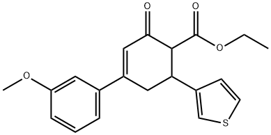 ETHYL 4-(3-METHOXYPHENYL)-2-OXO-6-(3-THIENYL)-3-CYCLOHEXENE-1-CARBOXYLATE Struktur