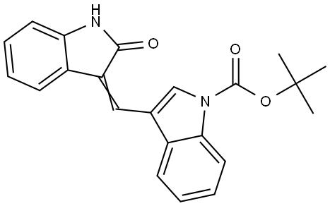 TERT-BUTYL 3-[(2-OXO-1,2-DIHYDRO-3H-INDOL-3-YLIDEN)METHYL]-1H-INDOLE-1-CARBOXYLATE Struktur
