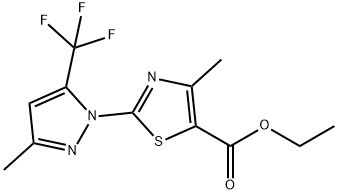 ETHYL 4-METHYL-2-[3-METHYL-5-(TRIFLUOROMETHYL)-1H-PYRAZOL-1-YL]-1,3-THIAZOLE-5-CARBOXYLATE Struktur