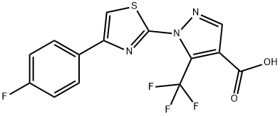 1-[4-(4-FLUOROPHENYL)-1,3-THIAZOL-2-YL]-5-(TRIFLUOROMETHYL)-1H-PYRAZOLE-4-CARBOXYLIC ACID Struktur