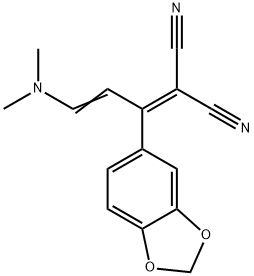 2-[(E)-1-(1,3-BENZODIOXOL-5-YL)-3-(DIMETHYLAMINO)-2-PROPENYLIDENE]MALONONITRILE Struktur