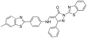 (E)-1-(BENZO[D]THIAZOL-2-YL)-4-((4-(6-METHYLBENZO[D]THIAZOL-2-YL)PHENYLAMINO)METHYLENE)-3-PHENYL-1H-PYRAZOL-5(4H)-ONE Struktur