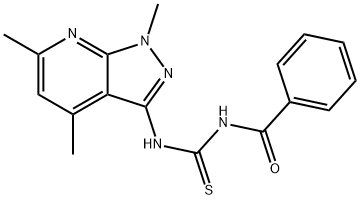 N-BENZOYL-N'-(1,4,6-TRIMETHYL-1H-PYRAZOLO[3,4-B]PYRIDIN-3-YL)THIOUREA Structure