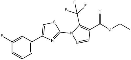 ETHYL 1-[4-(3-FLUOROPHENYL)-1,3-THIAZOL-2-YL]-5-(TRIFLUOROMETHYL)-1H-PYRAZOLE-4-CARBOXYLATE Structure