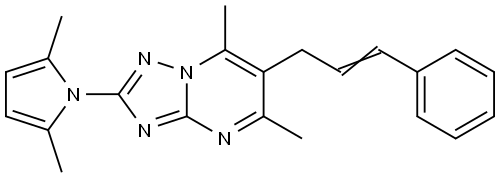 2-(2,5-DIMETHYL-1H-PYRROL-1-YL)-5,7-DIMETHYL-6-[(E)-3-PHENYL-2-PROPENYL][1,2,4]TRIAZOLO[1,5-A]PYRIMIDINE Struktur