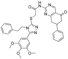 N-(5-OXO-7-PHENYL-5,6,7,8-TETRAHYDROQUINAZOLIN-2-YL)-2-(4-PHENETHYL-5-(3,4,5-TRIMETHOXYPHENYL)-4H-1,2,4-TRIAZOL-3-YLTHIO)ACETAMIDE Structure