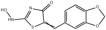 5-[(E)-1,3-BENZODIOXOL-5-YLMETHYLIDENE]-2-(HYDROXYAMINO)-1,3-THIAZOL-4(5H)-ONE Struktur