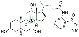 5-BETA-CHOLANIC ACID-3-ALPHA, 7-ALPHA, 12-ALPHA-TRIOL N-(CARBOXYPHENYL)-AMIDE SODIUM SALT Structure