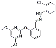 1,2-DIAZA-3-[2-[(4,6-DIMETHOXYPYRIMIDIN-2-YL)OXY]PHENYL]-1-(2-CHLOROPHENYL)PROP-2-ENE Struktur