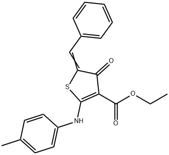 ETHYL (5Z)-5-BENZYLIDENE-2-[(4-METHYLPHENYL)AMINO]-4-OXO-4,5-DIHYDROTHIOPHENE-3-CARBOXYLATE Struktur