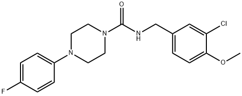 N-(3-CHLORO-4-METHOXYBENZYL)-4-(4-FLUOROPHENYL)TETRAHYDRO-1(2H)-PYRAZINECARBOXAMIDE Struktur