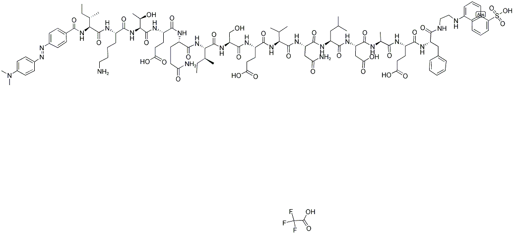 DABCYL-[ASN670, LEU671]-A4 PROTEIN PRECURSOR 770 661-675 EDANS TRIFLUOROACETATE SALT Struktur