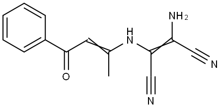 2-AMINO-1-((1-METHYL-3-OXO-3-PHENYLPROP-1-ENYL)AMINO)ETHENE-1,2-DICARBONITRILE Struktur