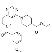 1-[6-(3-METHOXY-BENZOYL)-2-METHYL-5,6,7,8-TETRAHYDRO-PYRIDO[4,3-D]PYRIMIDIN-4-YL]-PIPERIDINE-4-CARBOXYLIC ACID ETHYL ESTER Struktur