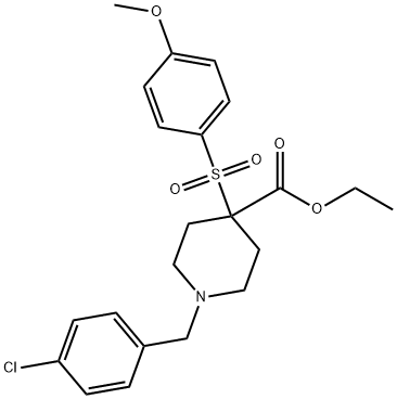 ETHYL 1-(4-CHLOROBENZYL)-4-[(4-METHOXYPHENYL)SULFONYL]-4-PIPERIDINECARBOXYLATE Struktur