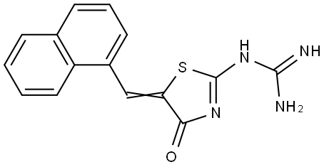 N-(5-[(E)-1-NAPHTHYLMETHYLIDENE]-4-OXO-4,5-DIHYDRO-1,3-THIAZOL-2-YL)GUANIDINE Struktur