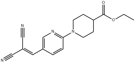 ETHYL 1-[5-(2,2-DICYANOVINYL)-2-PYRIDINYL]-4-PIPERIDINECARBOXYLATE Structure