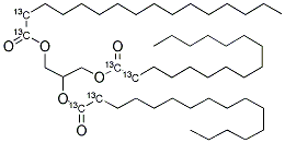 GLYCERYL TRI(HEXADECANOATE-1,2-13C2) Structure