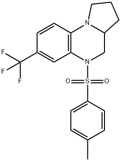 5-[(4-METHYLPHENYL)SULFONYL]-7-(TRIFLUOROMETHYL)-1,2,3,3A,4,5-HEXAHYDROPYRROLO[1,2-A]QUINOXALINE Struktur