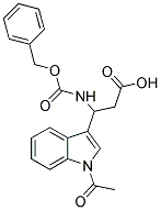 3-(1-ACETYL-1H-INDOL-3-YL)-3-BENZYLOXYCARBONYLAMINO-PROPIONIC ACID Struktur