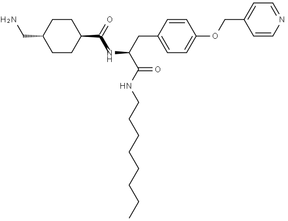 TRANS-AMINOMETHYLCYCLOHEXANECARBONYL-L-(O-PICOLYL)TYROSINE-OCTYLAMIDE Struktur