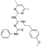 (E)-1-((4,6-DIMETHYLPYRIMIDIN-2-YLAMINO)(4-METHOXYPHENETHYLAMINO)METHYLENE)-3-PHENYLTHIOUREA Struktur