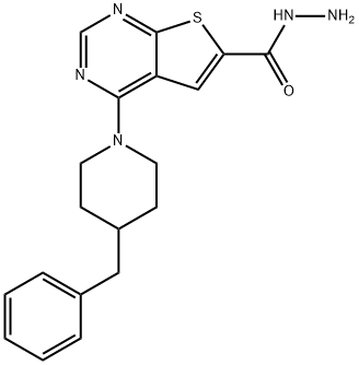 4-(4-BENZYLPIPERIDINO)THIENO[2,3-D]PYRIMIDINE-6-CARBOHYDRAZIDE Struktur