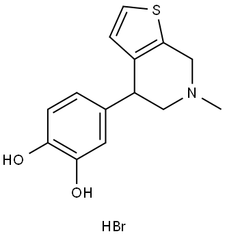 4-(3,4-DIHYDROXYPHENYL)-6-METHYL-4,5,6,7-TETRAHYDROTHIENO[2,3-C]PYRIDINE HYDROBROMIDE Struktur