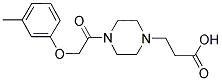 3-(4-[(3-METHYLPHENOXY)ACETYL]PIPERAZIN-1-YL)PROPANOIC ACID Structure