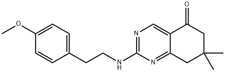 2-{[2-(4-METHOXYPHENYL)ETHYL]AMINO}-7,7-DIMETHYL-7,8-DIHYDROQUINAZOLIN-5(6H)-ONE Struktur
