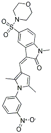 (Z)-3-((2,5-DIMETHYL-1-(3-NITROPHENYL)-1H-PYRROL-3-YL)METHYLENE)-1-METHYL-5-(MORPHOLINOSULFONYL)INDOLIN-2-ONE Struktur