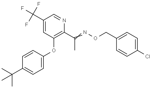 1-[3-[4-(TERT-BUTYL)PHENOXY]-5-(TRIFLUOROMETHYL)-2-PYRIDINYL]-1-ETHANONE O-(4-CHLOROBENZYL)OXIME Struktur
