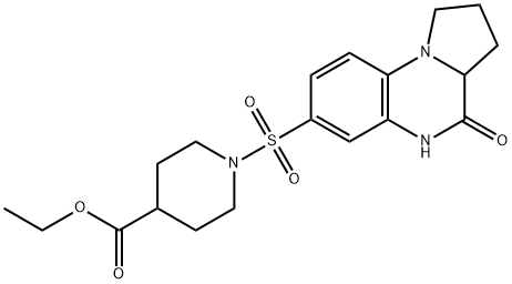 ETHYL 1-[(4-OXO-1,2,3,3A,4,5-HEXAHYDROPYRROLO[1,2-A]QUINOXALIN-7-YL)SULFONYL]-4-PIPERIDINECARBOXYLATE Struktur