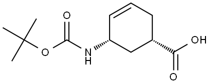 CIS-3-TERT-BUTOXYCARBONYLAMINOCYCLOHEX-4-ENECARBOXYLIC ACID Struktur