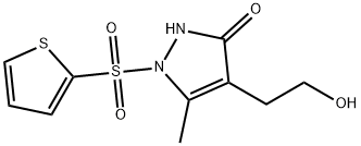 4-(2-HYDROXYETHYL)-5-METHYL-1-(2-THIENYLSULFONYL)-1,2-DIHYDRO-3H-PYRAZOL-3-ONE Struktur