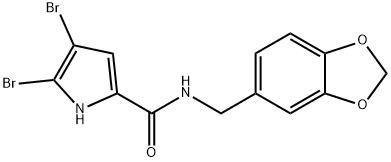 N-(1,3-BENZODIOXOL-5-YLMETHYL)-4,5-DIBROMO-1H-PYRROLE-2-CARBOXAMIDE Struktur