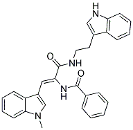(Z)-N-(3-(2-(1H-INDOL-3-YL)ETHYLAMINO)-1-(1-METHYL-1H-INDOL-3-YL)-3-OXOPROP-1-EN-2-YL)BENZAMIDE Struktur
